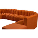 Meridian Arc Cognac Velvet 6 pc Modular Sectional IMAGE 10