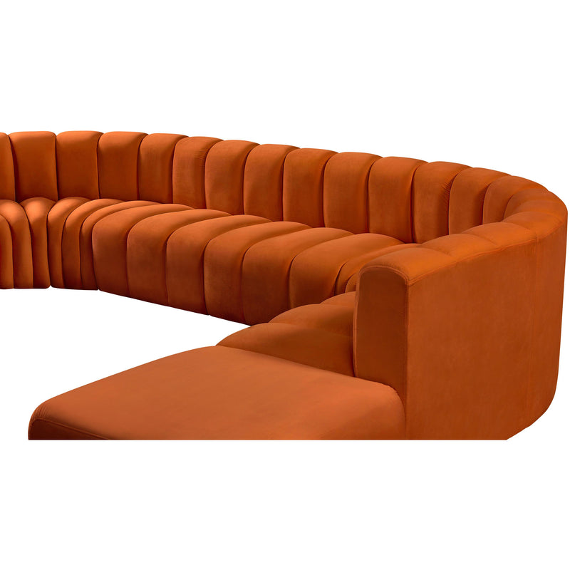 Meridian Arc Cognac Velvet 6 pc Modular Sectional IMAGE 10