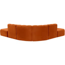 Meridian Arc Cognac Velvet 6 pc Modular Sectional IMAGE 3
