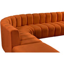 Meridian Arc Cognac Velvet 6 pc Modular Sectional IMAGE 8