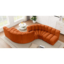 Meridian Arc Cognac Velvet 6 pc Modular Sectional IMAGE 2
