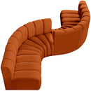 Meridian Arc Cognac Velvet 6 pc Modular Sectional IMAGE 6