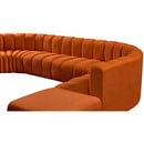 Meridian Arc Cognac Velvet 7 pc Modular Sectional IMAGE 10