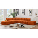 Meridian Arc Cognac Velvet 7 pc Modular Sectional IMAGE 2