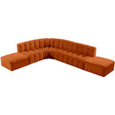 Meridian Arc Cognac Velvet 7 pc Modular Sectional IMAGE 4