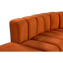 Meridian Arc Cognac Velvet 7 pc Modular Sectional IMAGE 9