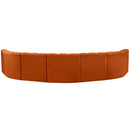 Meridian Arc Cognac Velvet 7 pc Modular Sectional IMAGE 3