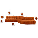 Meridian Arc Cognac Velvet 7 pc Modular Sectional IMAGE 17