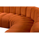 Meridian Arc Cognac Velvet 7 pc Modular Sectional IMAGE 9