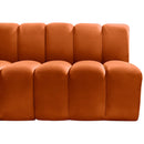 Meridian Arc Cognac Velvet 8 pc Modular Sectional IMAGE 14