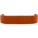 Meridian Arc Cognac Velvet 8 pc Modular Sectional IMAGE 3
