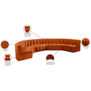 Meridian Arc Cognac Velvet 8 pc Modular Sectional IMAGE 15