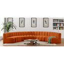 Meridian Arc Cognac Velvet 8 pc Modular Sectional IMAGE 2