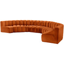 Meridian Arc Cognac Velvet 8 pc Modular Sectional IMAGE 6