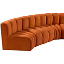 Meridian Arc Cognac Velvet 8 pc Modular Sectional IMAGE 13