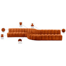 Meridian Arc Cognac Velvet 8 pc Modular Sectional IMAGE 17