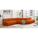 Meridian Arc Cognac Velvet 8 pc Modular Sectional IMAGE 2