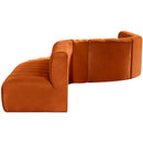 Meridian Arc Cognac Velvet 8 pc Modular Sectional IMAGE 8