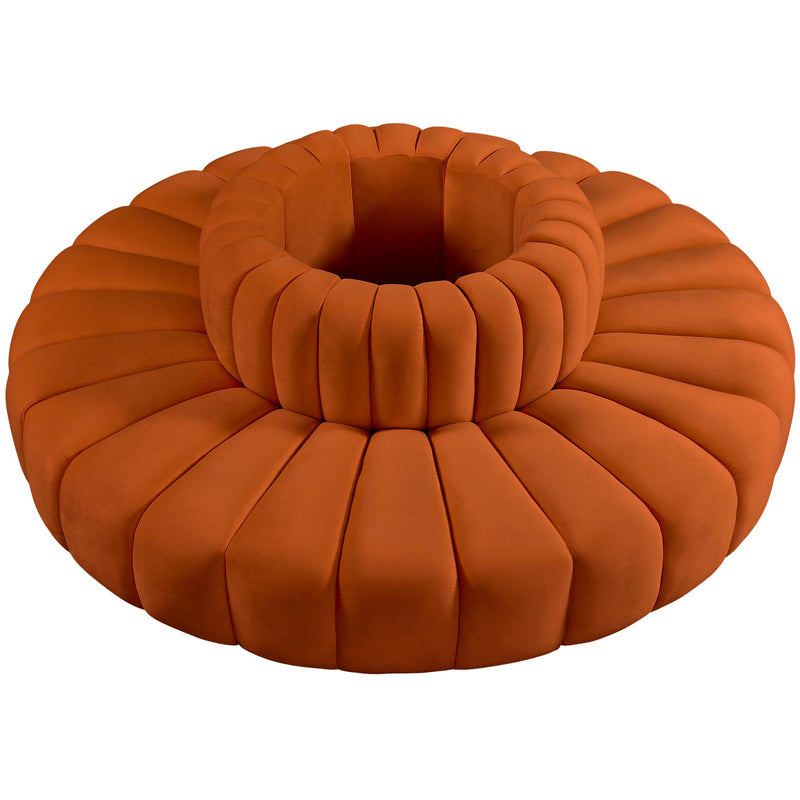 Meridian Arc Cognac Velvet 8 pc Modular Sectional IMAGE 3