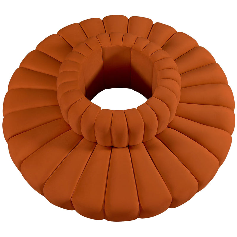 Meridian Arc Cognac Velvet 8 pc Modular Sectional IMAGE 4