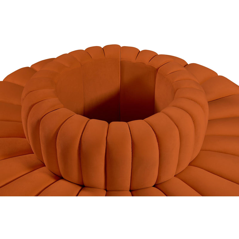 Meridian Arc Cognac Velvet 8 pc Modular Sectional IMAGE 5