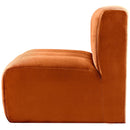 Meridian Arc Cognac Velvet Straight Chair IMAGE 5