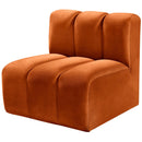 Meridian Arc Cognac Velvet Straight Chair IMAGE 6
