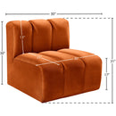 Meridian Arc Cognac Velvet Straight Chair IMAGE 7