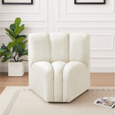 Meridian Arc Cream Velvet Curved Corner IMAGE 2