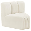 Meridian Arc Cream Velvet Curved Corner IMAGE 3