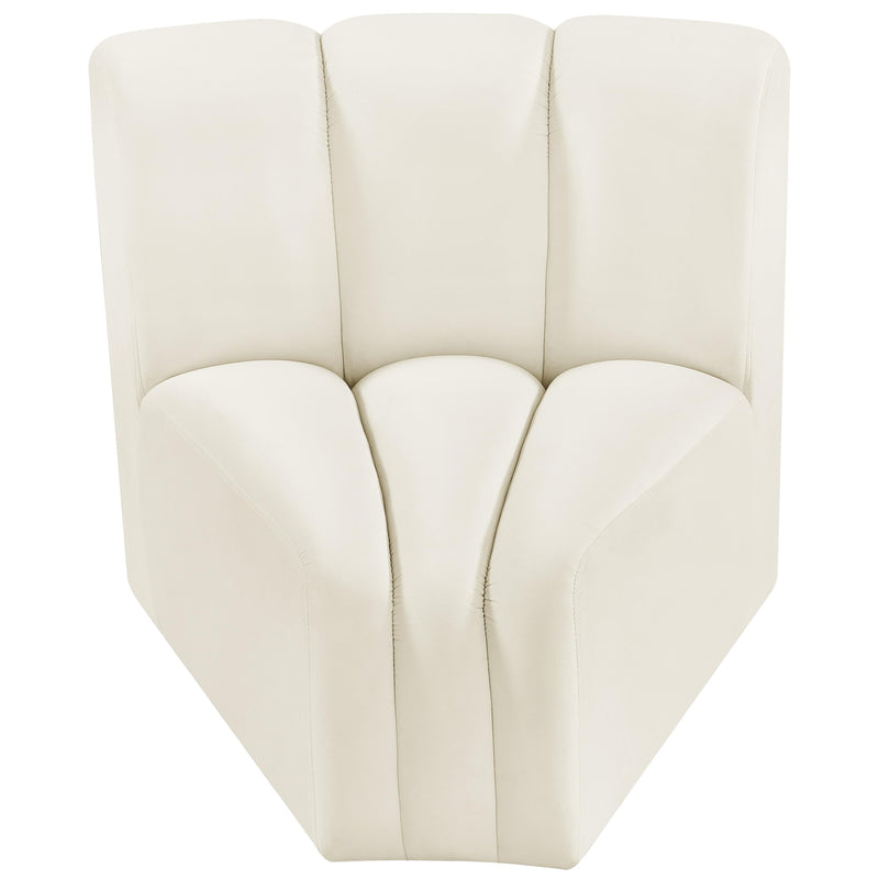 Meridian Arc Cream Velvet Curved Corner IMAGE 5