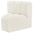 Meridian Arc Cream Velvet Curved Corner IMAGE 6