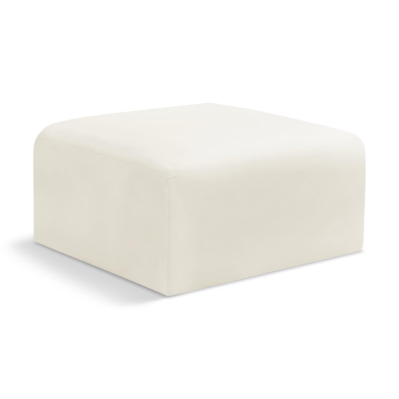 Meridian Arc Cream Velvet Ottoman IMAGE 1