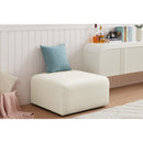 Meridian Arc Cream Velvet Ottoman IMAGE 2