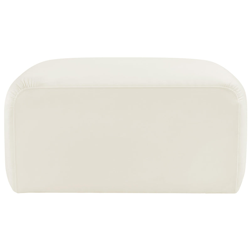 Meridian Arc Cream Velvet Ottoman IMAGE 3