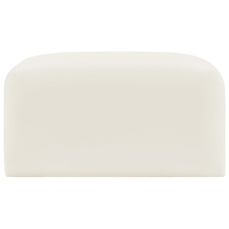 Meridian Arc Cream Velvet Ottoman IMAGE 4