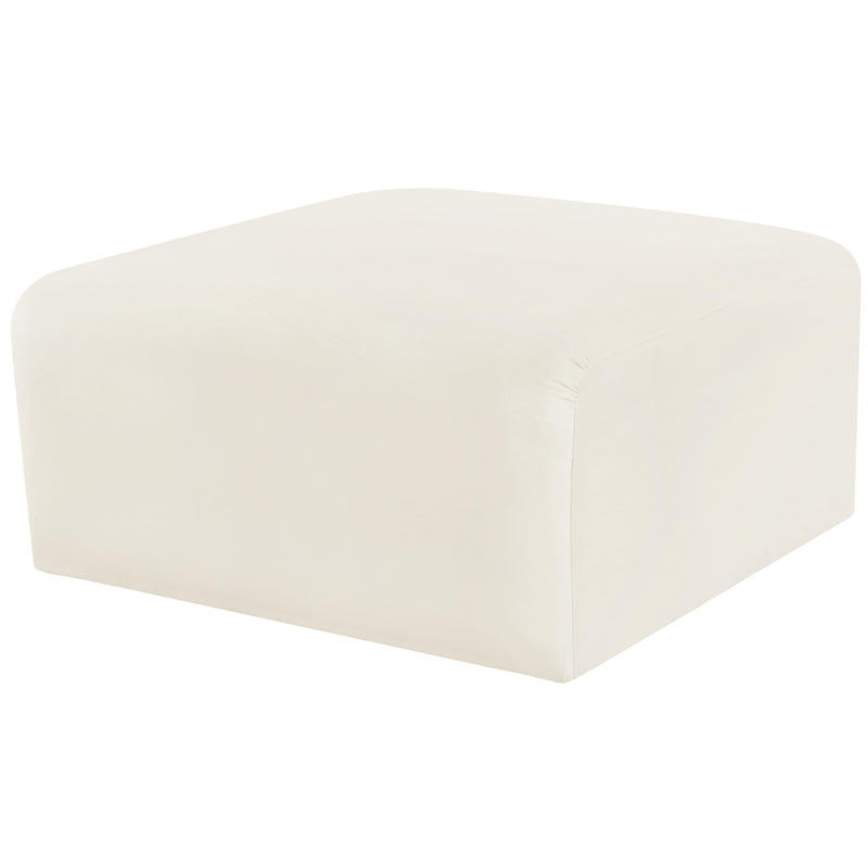 Meridian Arc Cream Velvet Ottoman IMAGE 5
