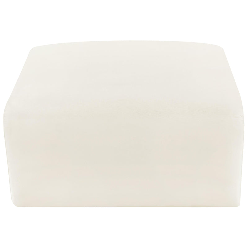 Meridian Arc Cream Velvet Ottoman IMAGE 6