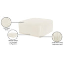 Meridian Arc Cream Velvet Ottoman IMAGE 8