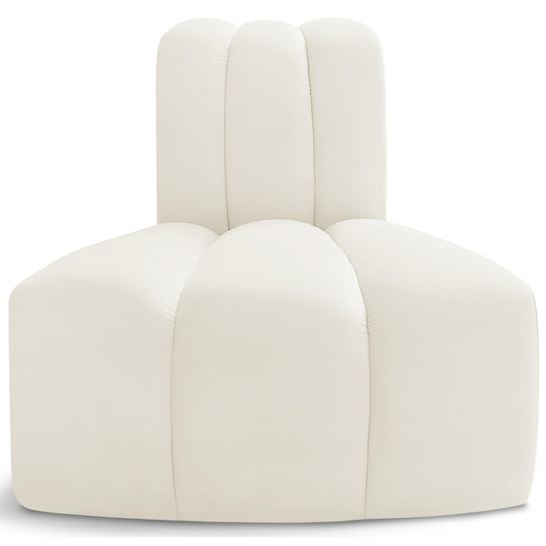 Meridian Arc Cream Velvet Reverse Corner IMAGE 1