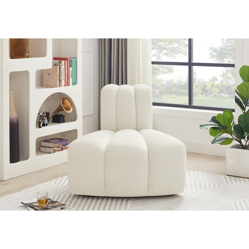Meridian Arc Cream Velvet Reverse Corner IMAGE 2