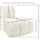 Meridian Arc Cream Velvet Reverse Corner IMAGE 8