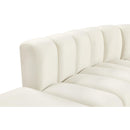 Meridian Arc Cream Velvet 10 pc Modular Sectional IMAGE 12