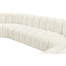 Meridian Arc Cream Velvet 10 pc Modular Sectional IMAGE 13