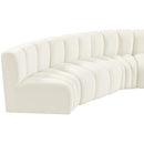 Meridian Arc Cream Velvet 10 pc Modular Sectional IMAGE 14