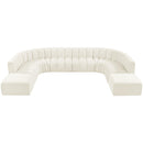 Meridian Arc Cream Velvet 10 pc Modular Sectional IMAGE 4