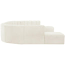 Meridian Arc Cream Velvet 10 pc Modular Sectional IMAGE 6