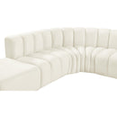 Meridian Arc Cream Velvet 10 pc Modular Sectional IMAGE 7
