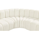 Meridian Arc Cream Velvet 10 pc Modular Sectional IMAGE 8