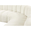 Meridian Arc Cream Velvet 10 pc Modular Sectional IMAGE 9